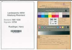 Entnazifizierung Harry Ruedinger , geb. 29.07.1902 (Steiger)