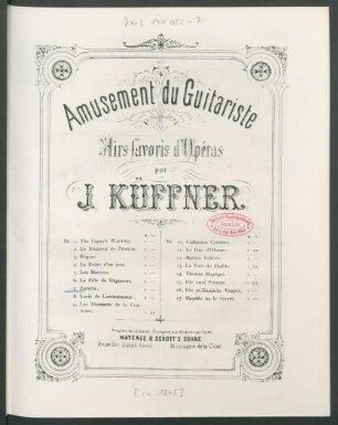 Nr. 7: Six airs favoris de l'opéra Zanetta de D. F. E. Auber : airs favoris d'opéras