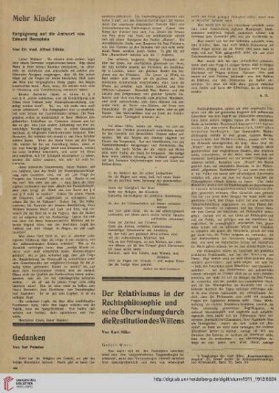 Der Relativismus in der Rechtsphilosophie und seine Überwindung durch die Restitution des Willens, [1]