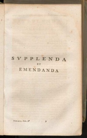 Supplenda Et Emendanda