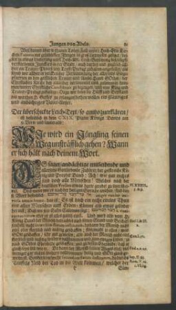 [...]Leich-Text/[...]/ist befindlich in dem CXIX. Psalm Königs Davids am 9. Vers/ und lautet also: