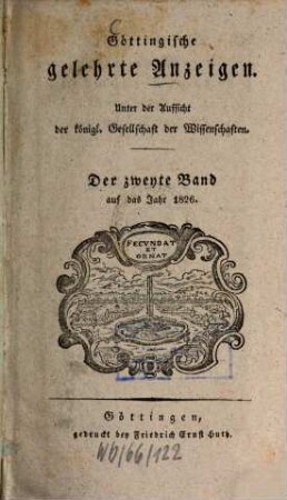 Göttingische gelehrte Anzeigen : unter Aufsicht d. Akademie der Wissenschaften. [88.] 1826, 2