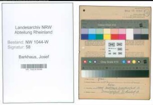Entnazifizierung Josef Barkhaus , geb. 27.09.1898 (Landwirt)