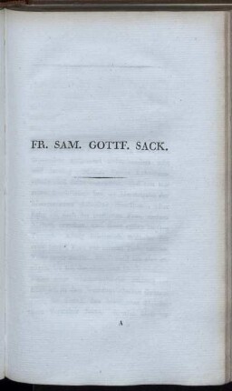 Fr. Sam. Gottf. Sack [Selbstbiographie]
