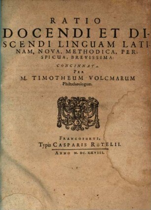 Ratio docendi et discendi linguam latinam