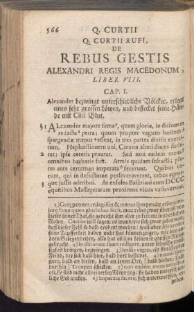 Q. Curtii Rufi, De Rebus Gestus Alexandri Regis Macedonum, Liber VIII.