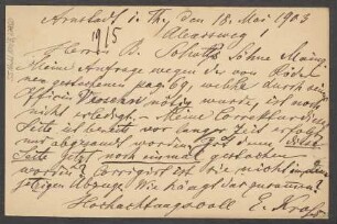 Brief an B. Schott's Söhne : 18.05.1903