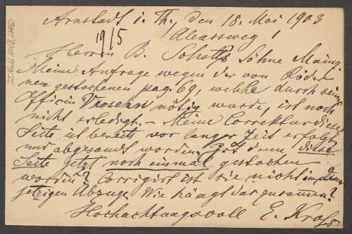 Brief an B. Schott's Söhne : 18.05.1903