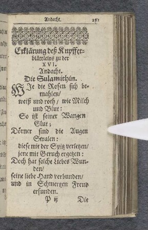 Die sechzehende Andacht / über das Hohelied Salomonis.