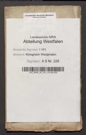 Den eigenbehörigen Kolonen der aufgehobenen Abtei Herford bewilligte Nachlässe