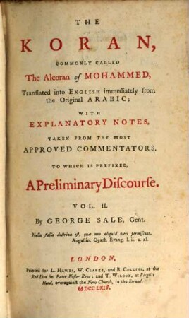 The Koran : Commonly Called The Alcoran of Mohammed, 2