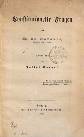 Constitutionelle Fragen