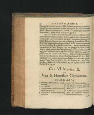 Membr. X. De Vita & Honestate Clericorum.