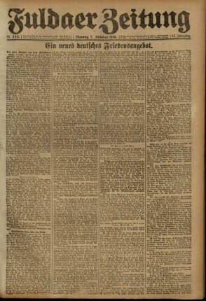 Ausgabe vom Montag, den 07. Oktober 1918.