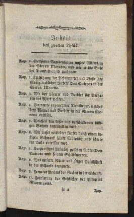 Inhalt des zweeten Theils