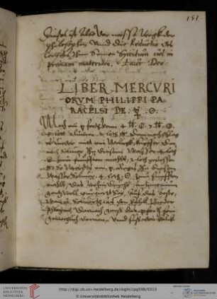 Paracelsus, ‘Liber mercuriorum’, dt.