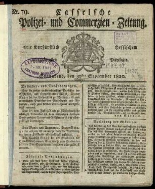 Nr. 79, Sonnabend, den 30sten September 1820