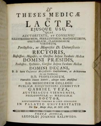 Theses Medicæ De Lacte, Ejusque Usu
