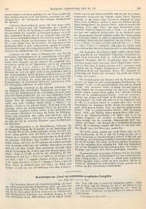 345-348 Bemerkungen zur "Form" der sogenannten synotischen Evangelien