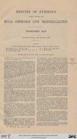 Minutes of Evidence