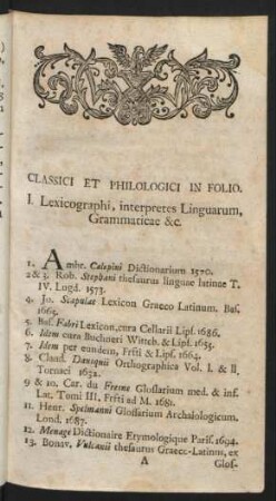 Classici Et Philologici ...