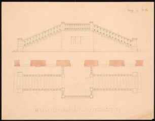 Schloss Kasel Anbau einer Freitreppe: Treppenanlage, Ansicht, Grundriss