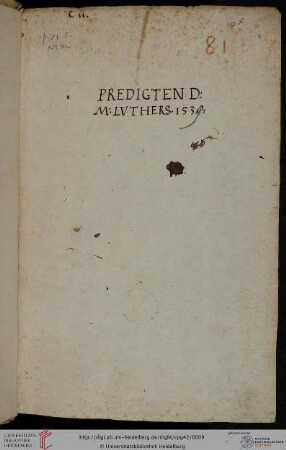Martin Luther, Predigten der Jahre 1538-1540