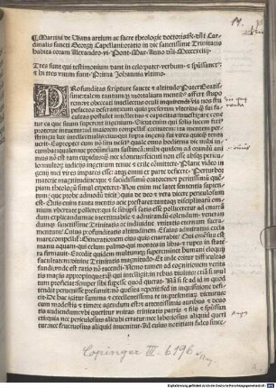 Martini de Viana ... Oratio in die Sanctissime Trinitatis : habita coram Alexandro VI. pont. max. anno ... MCCCCXCIIII