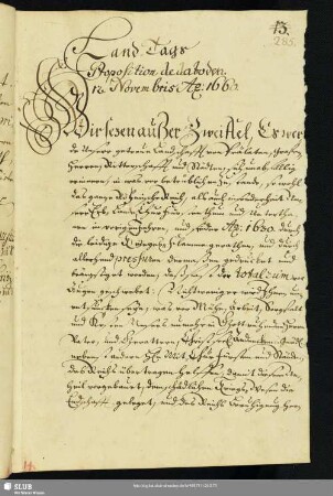 Land-Tags Proposition de dato d. 12. Nov. Ao 1660