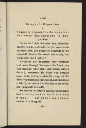 109-113, XVIII. Dringende Depeschen