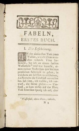 Fabeln, Erstes Buch.