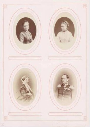 links oben: Prinzessin Beatrice rechts oben: Prinzessin Beatrice links unten: Unbekannt (Dame) rechts unten: Unbekannt (Uniformierter)