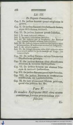 Pars V. De membris Espiscopatus Hild. citra nexum comitiorum statuum provincialium consideratis.