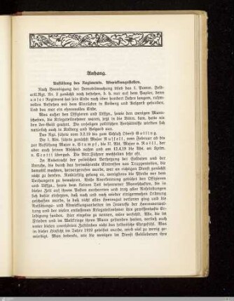 Auflösung des Regiments. Abwicklungsstellen
