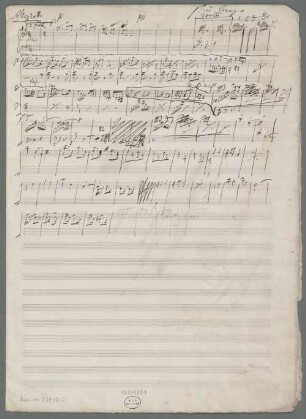 Symphonies, orch, e-Moll, Sketches. Fragments - BSB Mus.ms. 23150-2 : [caption title:] Allegretto