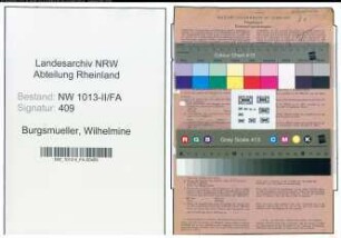 Entnazifizierung Wilhelmine Burgsmueller , geb. 27.03.1907 (Wirtin)