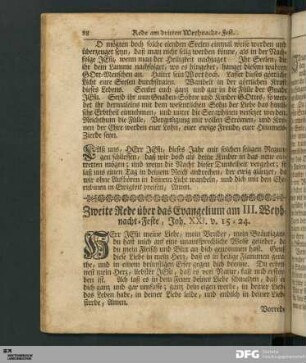 Zweite Rede über das Evangelium am III. Weyhnacht-Feste