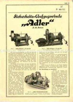Sicherheits-Aufzugswinde "Adler" / Liste 10