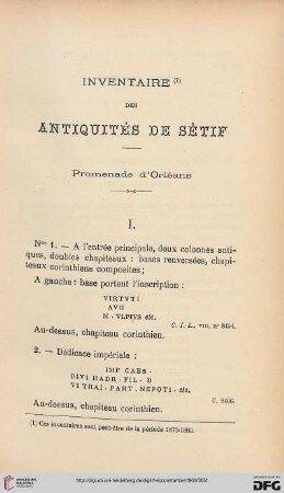 Sér. 4: Inventaire des antiquités des Sétif