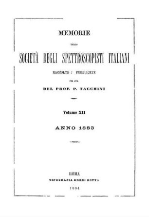 12: Memorie della Società degli Spettroscopisti Italiani