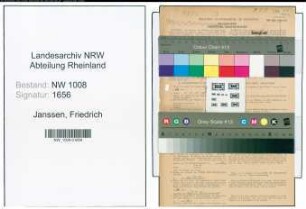 Entnazifizierung Friedrich Janssen , geb. 05.11.1902 (Postschaffner)