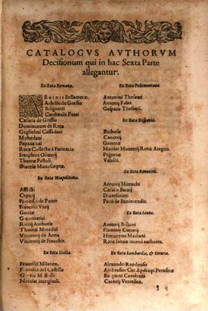 Collectanea Decisionvm : Omnes Fere Casvs In Tribvnalibvs Italiae, praesertim Sacri Concilij Neapol. Hispaniae, Galliae, Germaniae & Poloniae decisos, ac controuersos complectens, 6