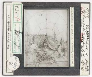 Albrecht Dürer: Geburt der Maria. Berlin, Kupferstichkabinett (Stoedtner-Nr. 18717- Originalaufnahme 1904)