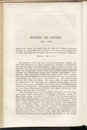 Berichte und Kritiken. 1833-1835.