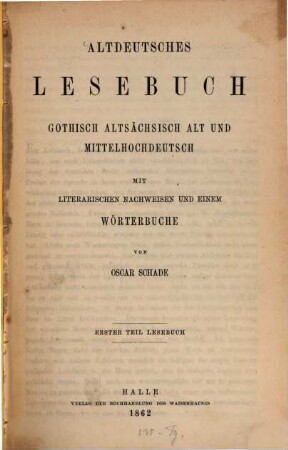 Altdeutsches Wörterbuch. I