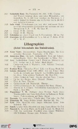 Lithographien (Nr. 2430-2491)