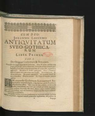 Cap. I. De Origine Gothorum & Sveonum.