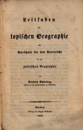 Leitfaden der topischen Geographie als Vorschule für den Unterricht in der polit. Geographie
