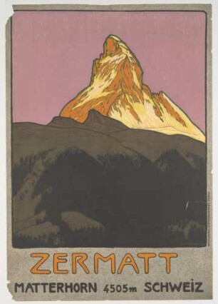 Plakat: Zermatt, Matterhorn 4505 m