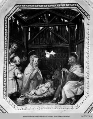 Zyklus mit Szenen aus dem Leben Jesu, den Evangelisten und Engeln : Hirtenanbetung
